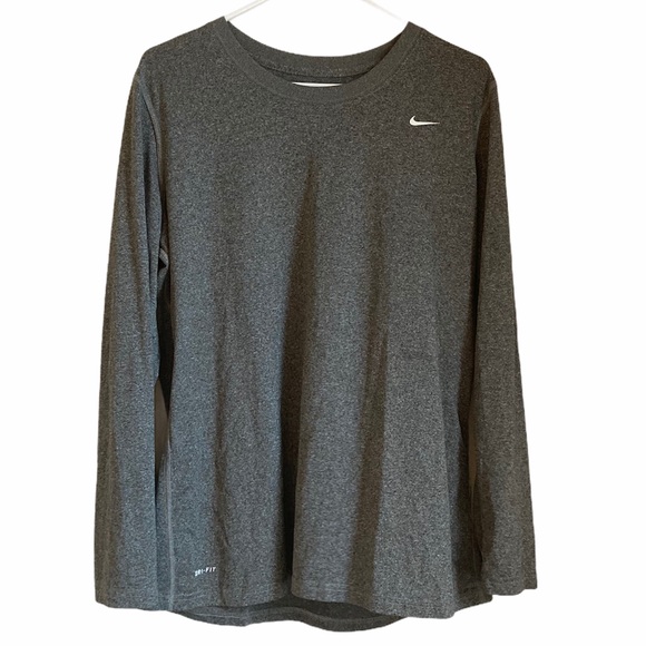 Nike Womens Long Sleeve Gray Top XLarge - Picture 1 of 7